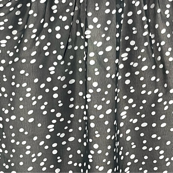newberry sheer top butterfly circular sleeves black white polka dots size 12 - Picture 8 of 10